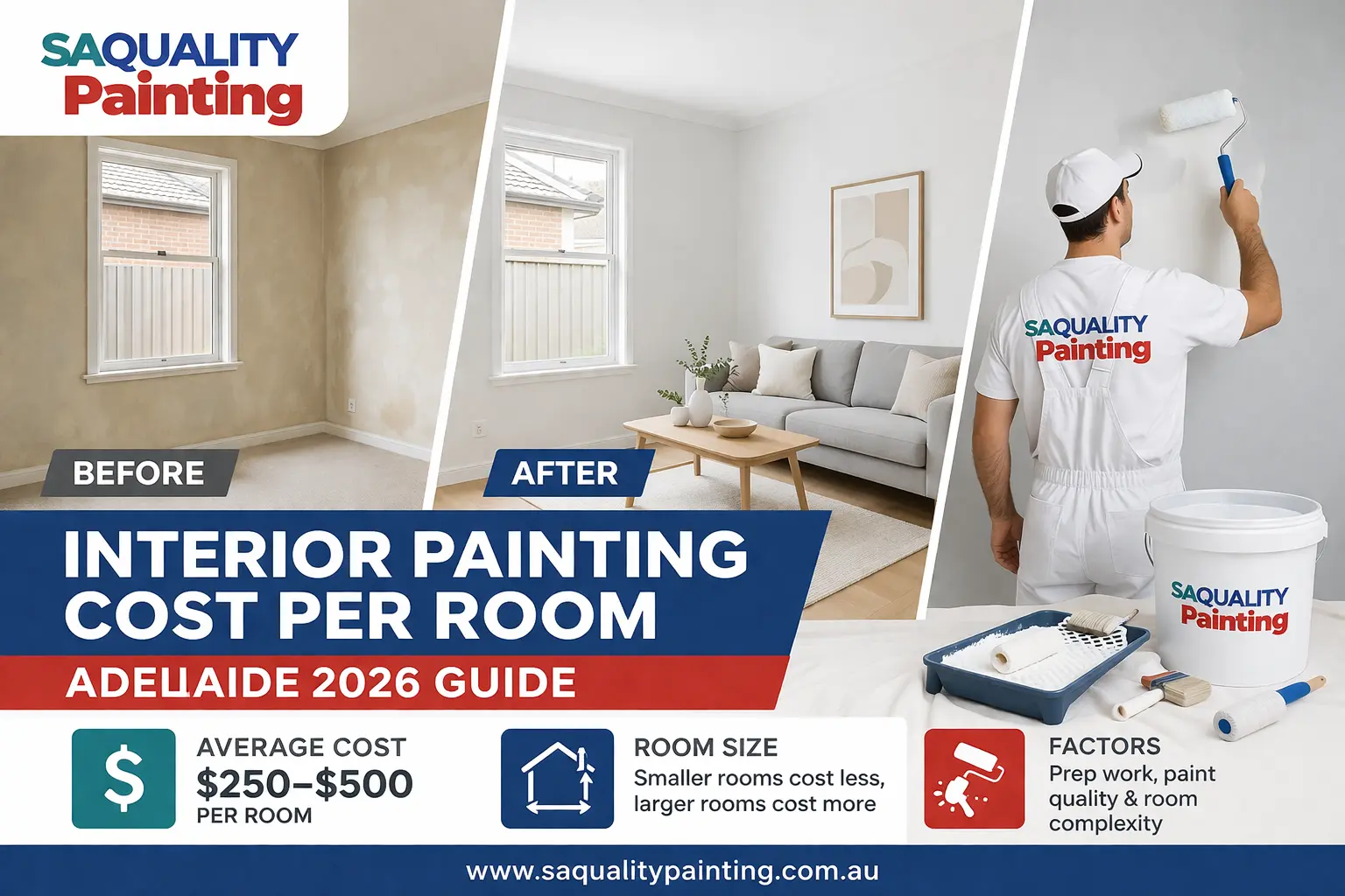 Discover the average interior painting cost per room in Adelaide for 2026. Learn pricing factors, cost breakdowns, and expert tips to plan your painting budget.